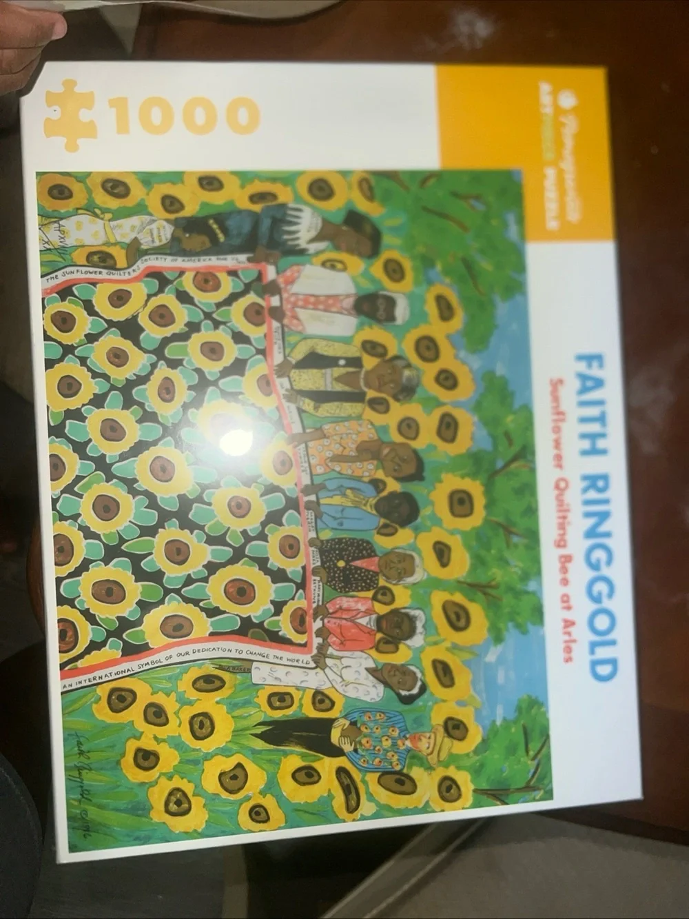 Faith Ringgold Sunflower Quilting Bee 1000-Piece Puzzle - Yellow & Green